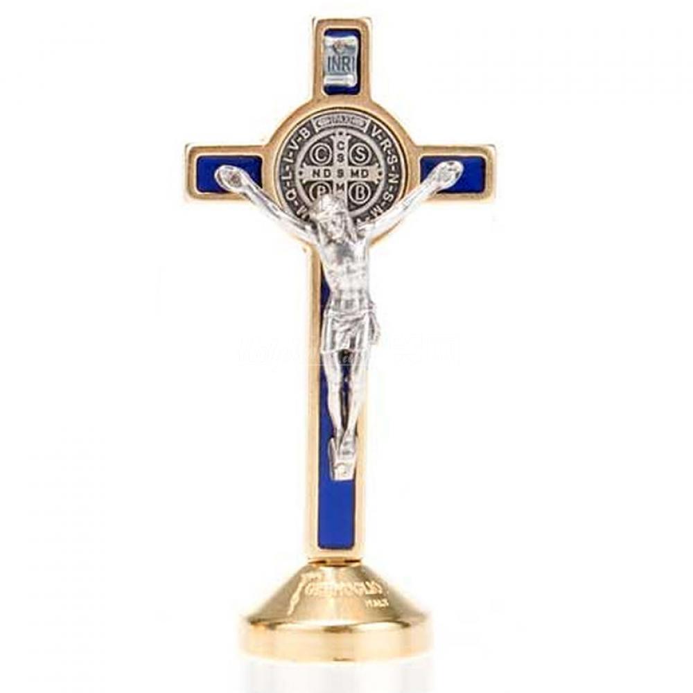 意大利进口圣像 台式十字架圣像（蓝色）小