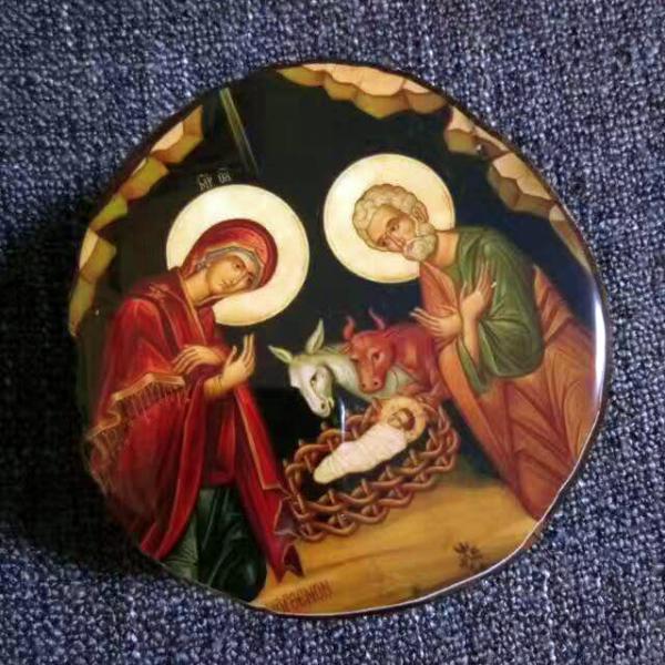 耶稣诞生——泰国柚木水晶圣物盒（大号）