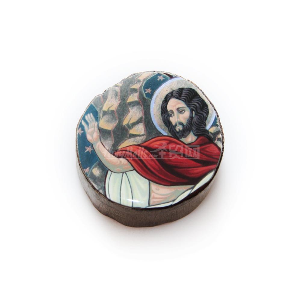 耶稣像——泰国柚木水晶圣物盒（小号）