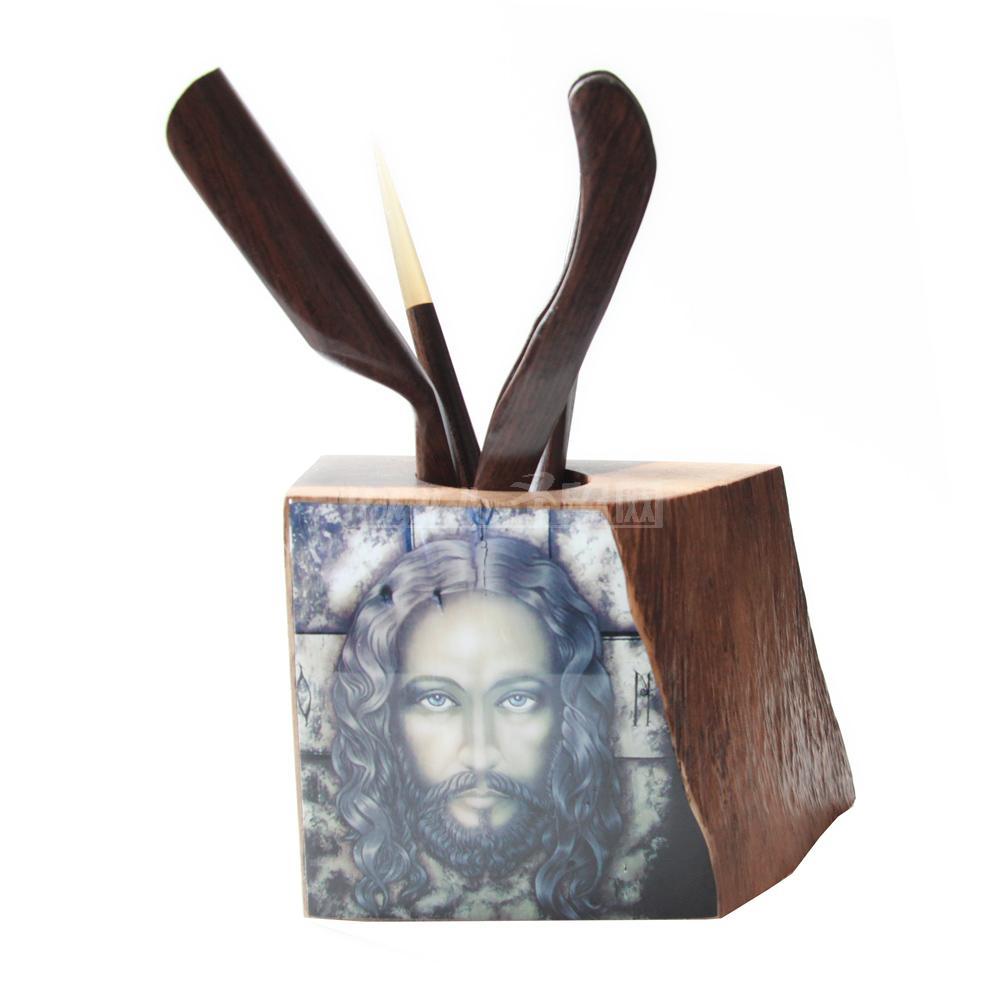 耶稣圣容——泰国柚木水晶茶匙套装