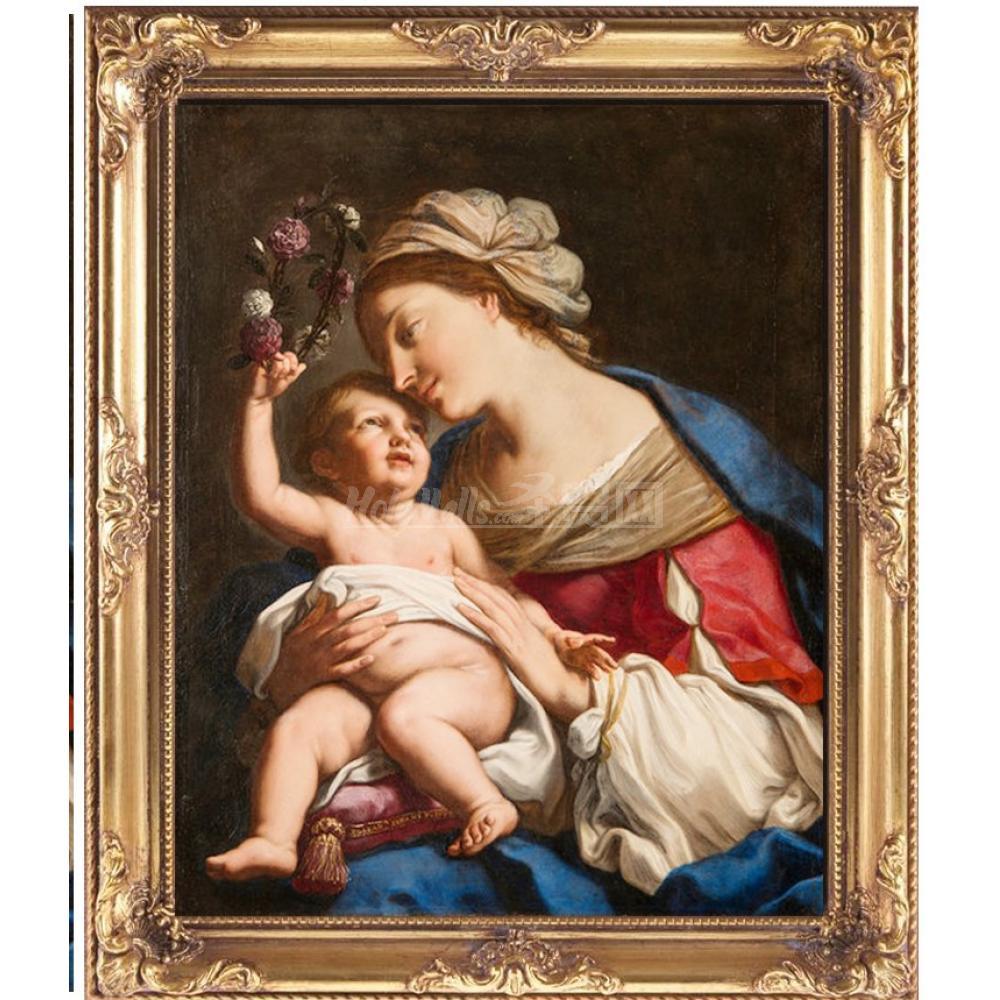 圣母抱耶稣 手绘油画 不带画框