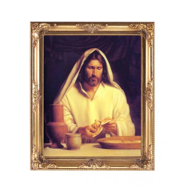 耶稣掰饼 手绘油画 不带画框