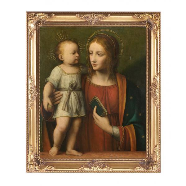 圣母和小耶稣 手绘油画 不带画框
