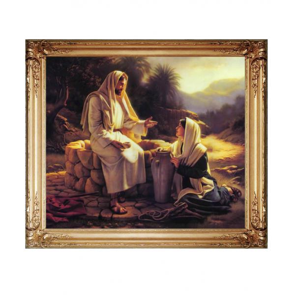 耶稣和撒玛利亚妇人 手绘油画 不带画框
