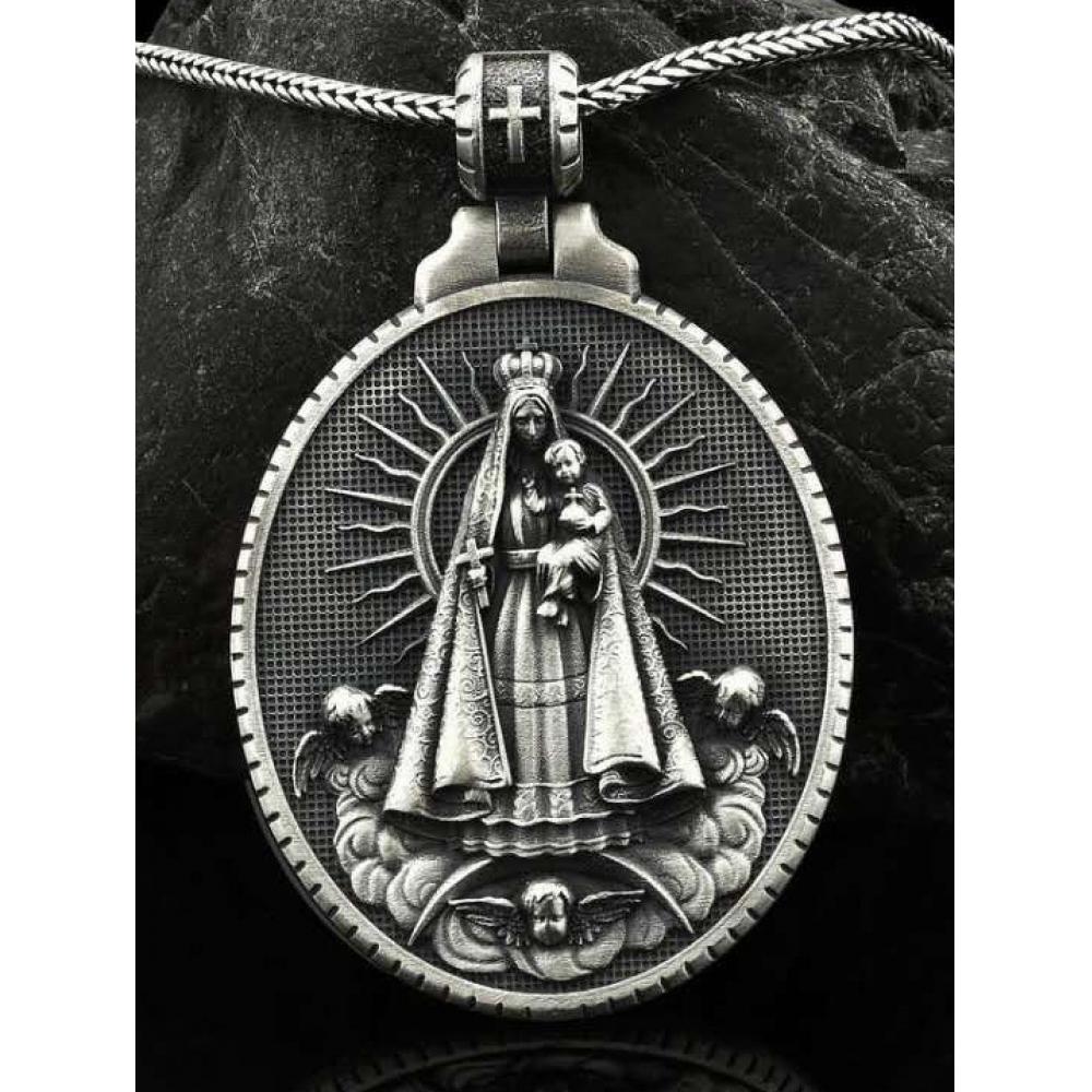 圣母升天高浮雕3cm925银大圣牌（不含链）