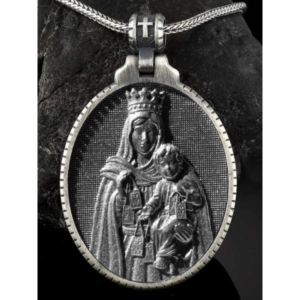 圣母圣衣双面高浮雕3cm925银大圣牌（不含链）