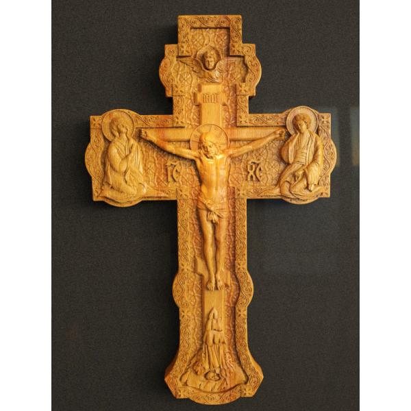 榉木浮雕巴洛克十字架20*30cm