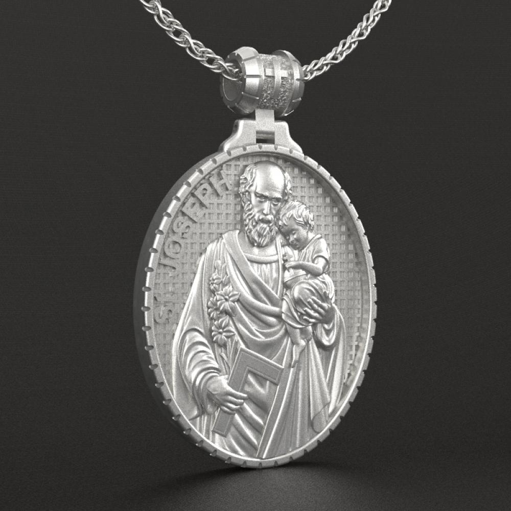 大圣若瑟和小耶稣（不含链）