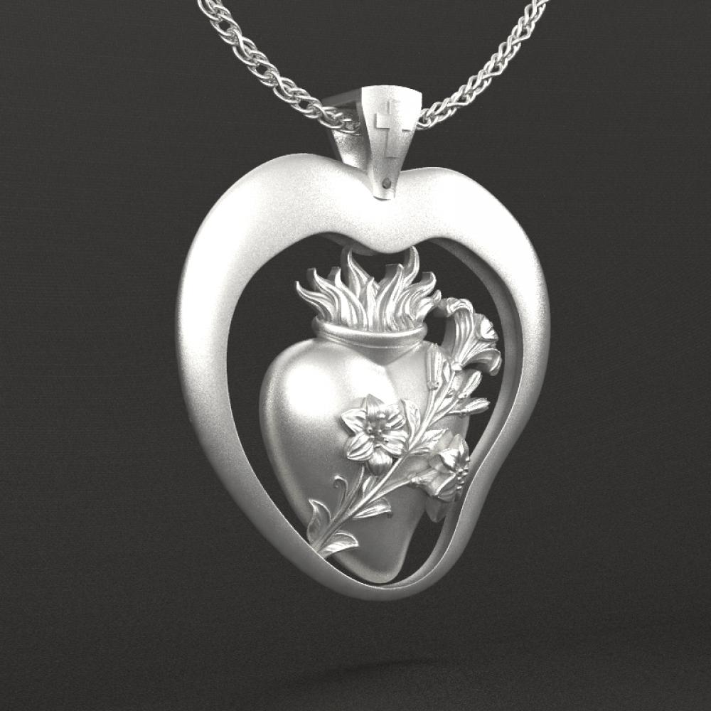 心心相印——925银若瑟圣心吊坠（不含链）