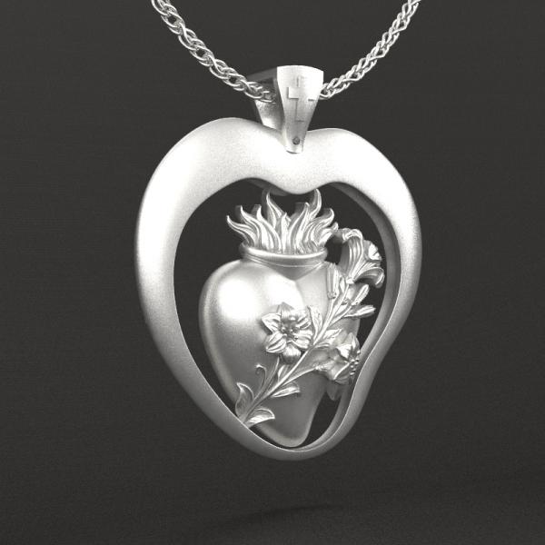 心心相印——925银若瑟圣心吊坠（不含链）