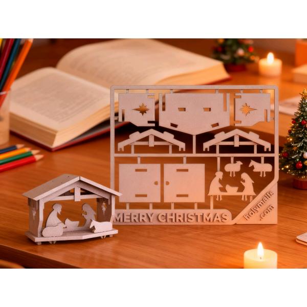 圣诞小马槽拼板